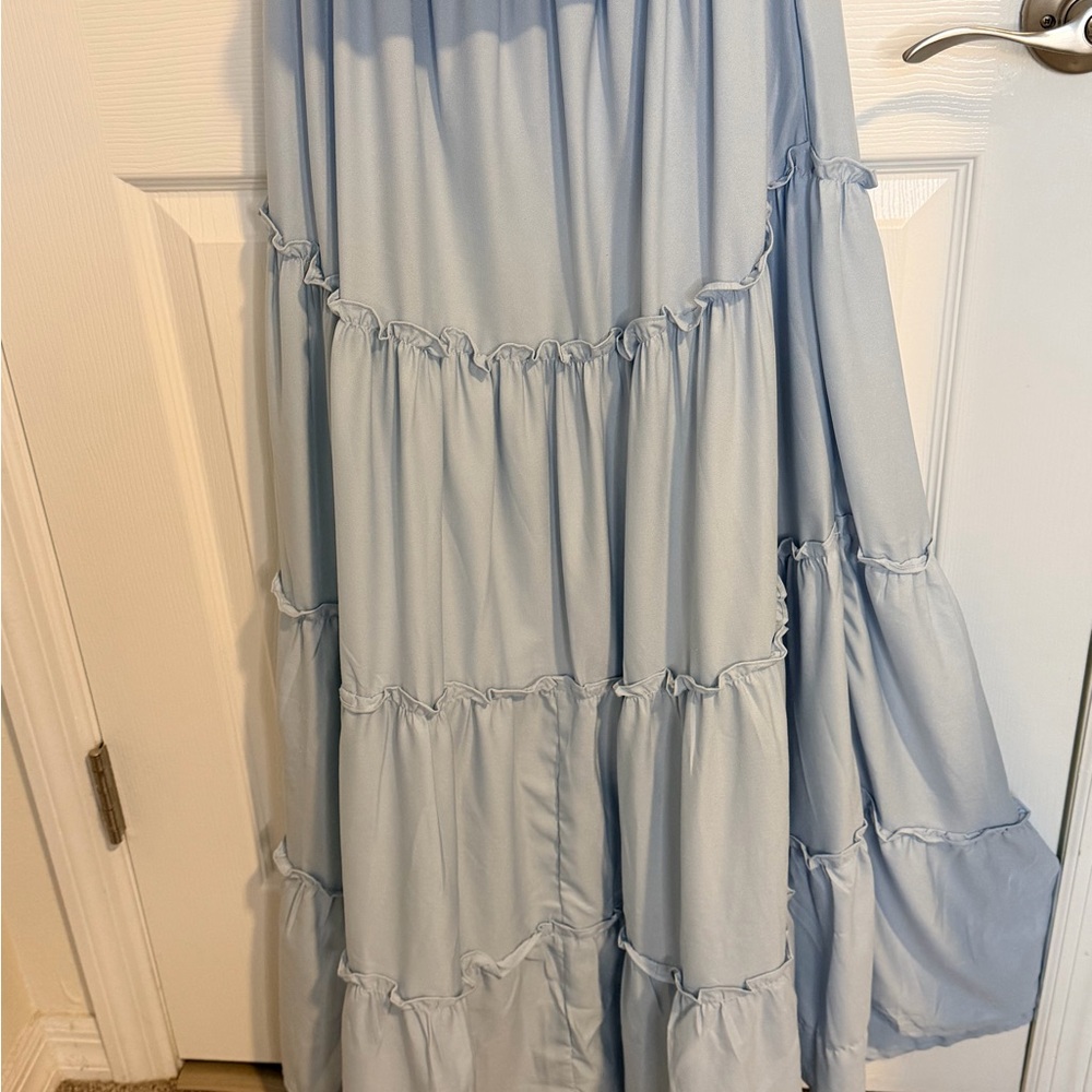 Lascana (Victoria Secret) Light Blue off the shoulder tiered Maxi Dress - Picture 10 of 13